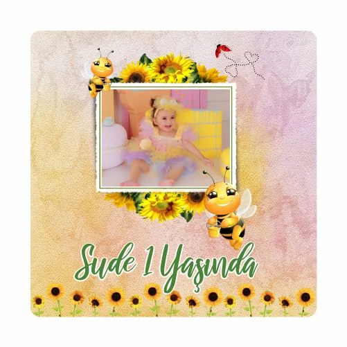 Çiçek Temalı Doğum Günü Magneti